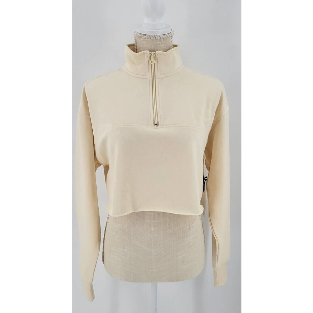Pacsun Yellow Mock Neck 1/2 Zip Crop Pullover Top Size XS NWOT Long Sleeve
